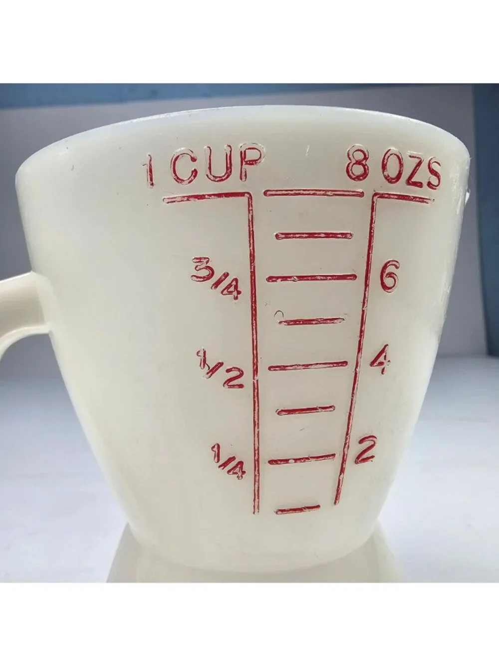 Vintage Tupperware Double-Sided Measuring Cup 1 Cup 8 Oz White Plastic